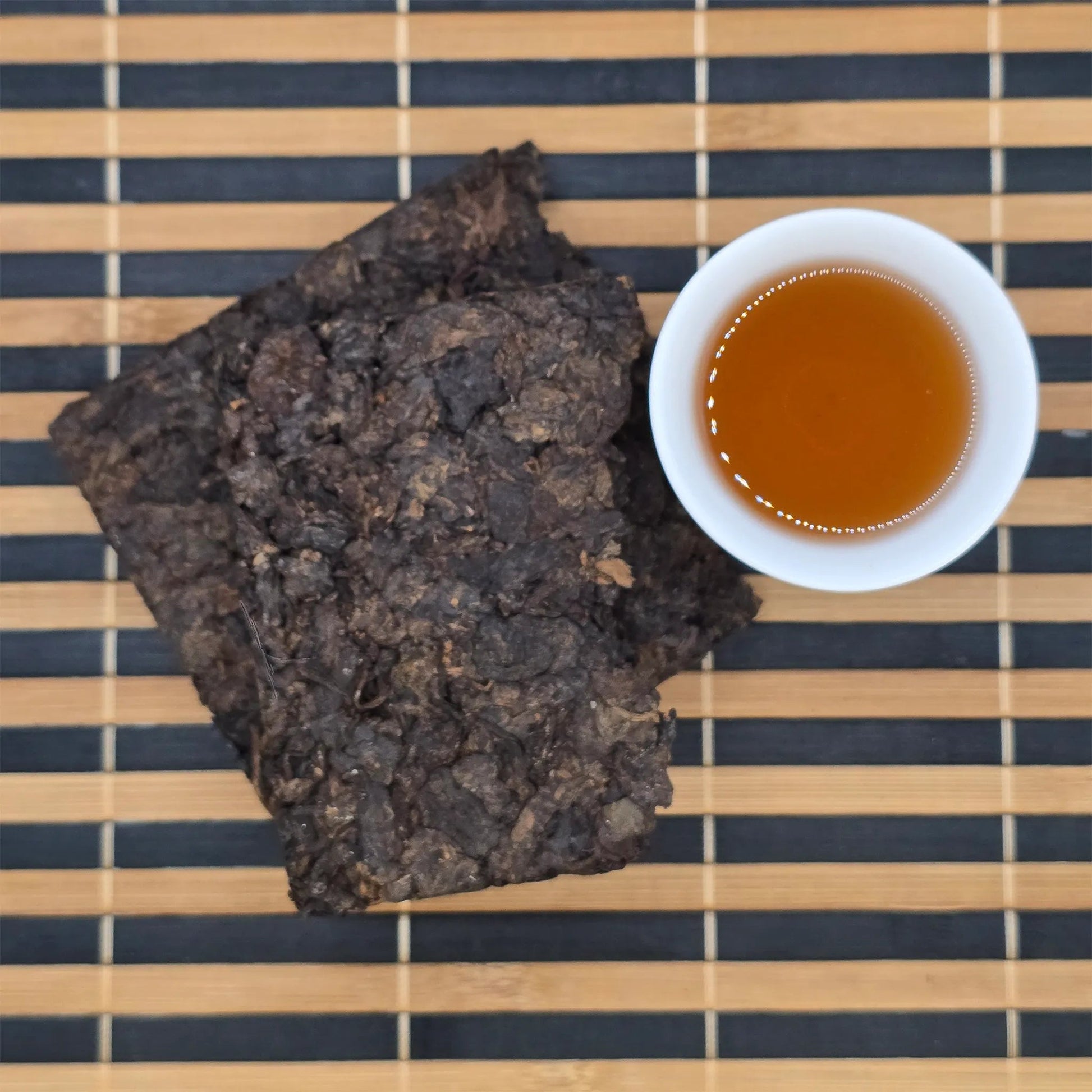 10 Years Aged Bamboo Leaf Wrapped Puer Tea Brick, 250g - Great Tea!