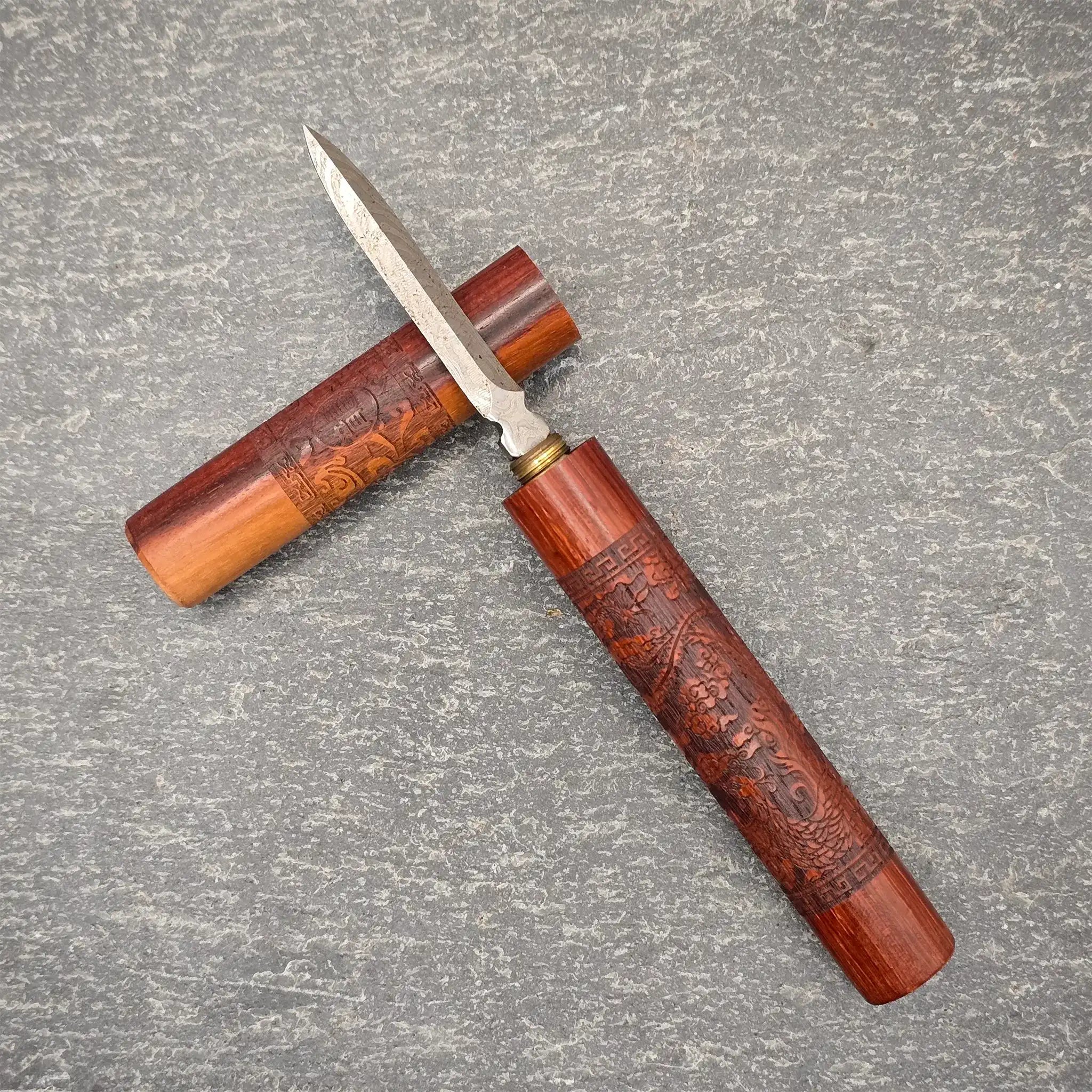 Engraved Wooden Puer Tea Needle