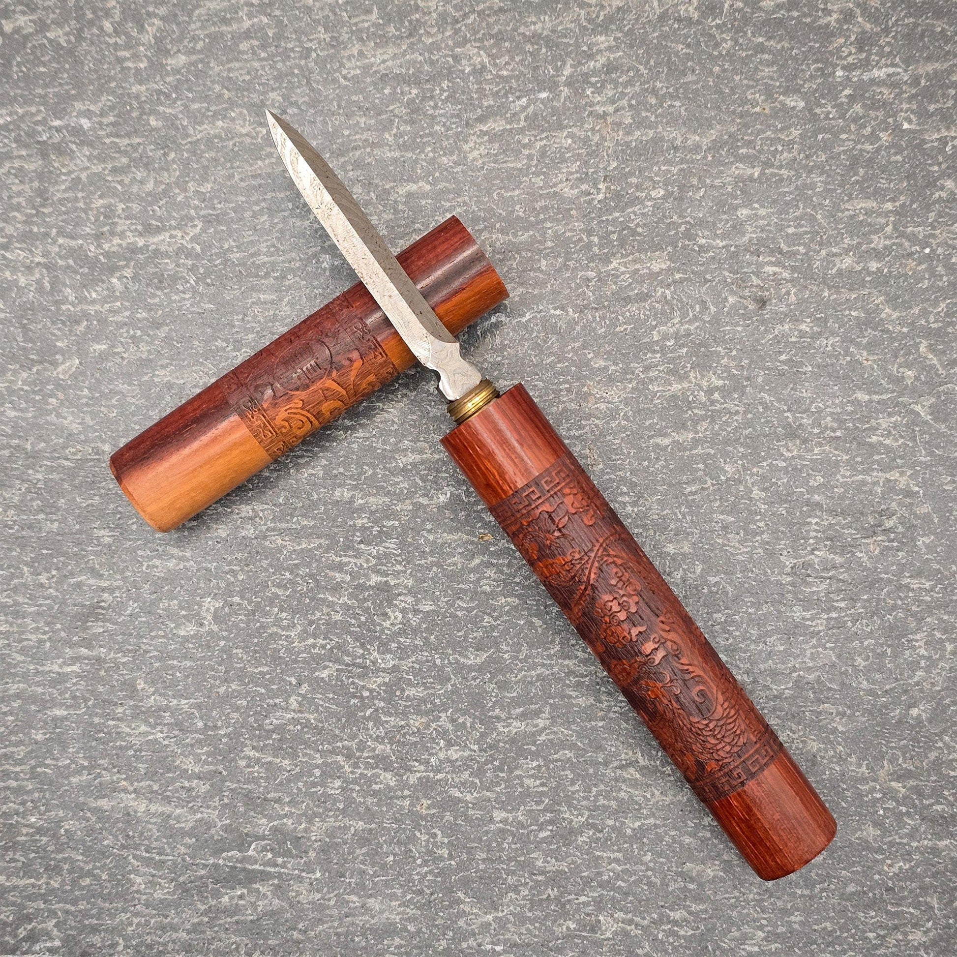 Engraved Wooden Puer Tea Needle