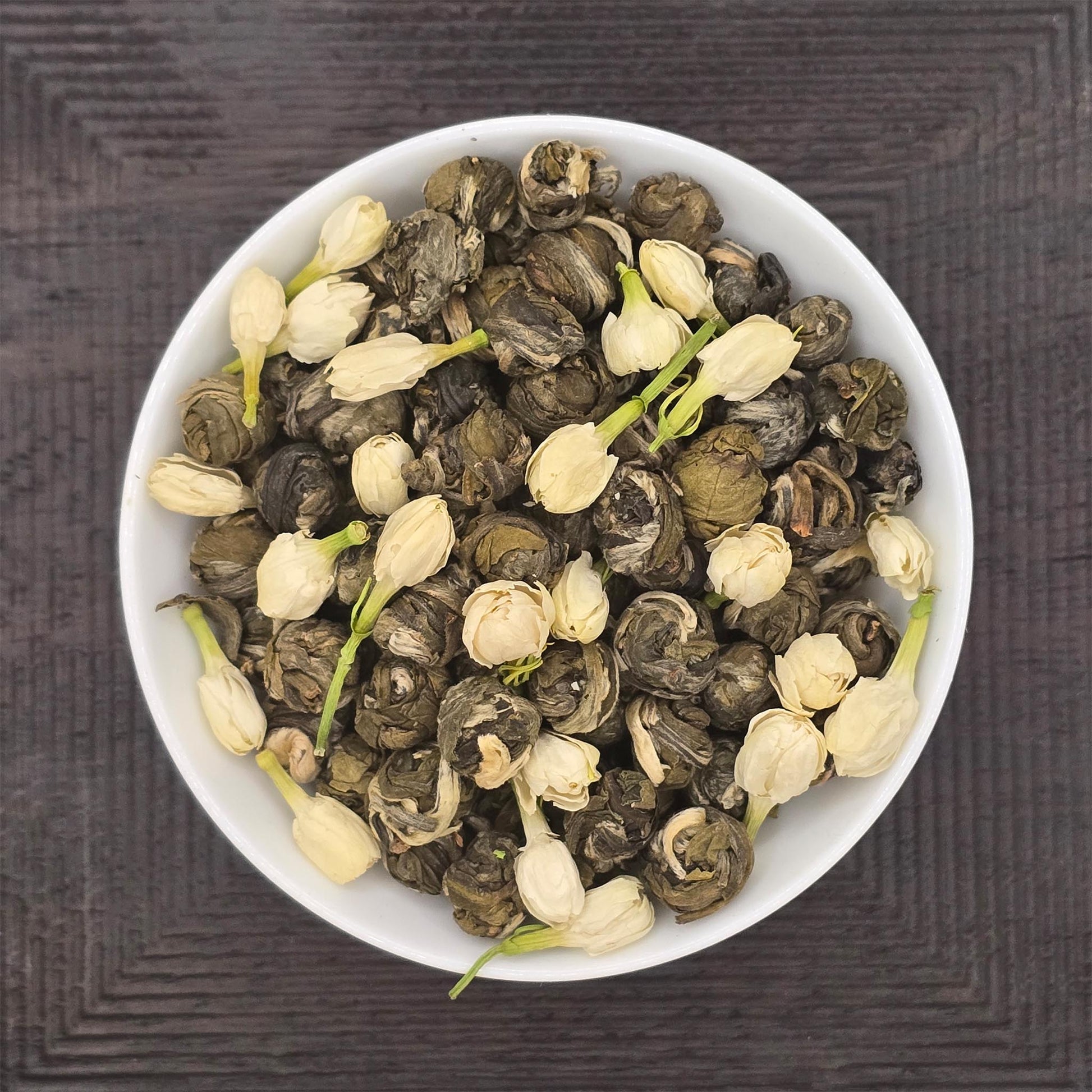 Jasmine Dragon Pearl Tea with Jasmine Flowers