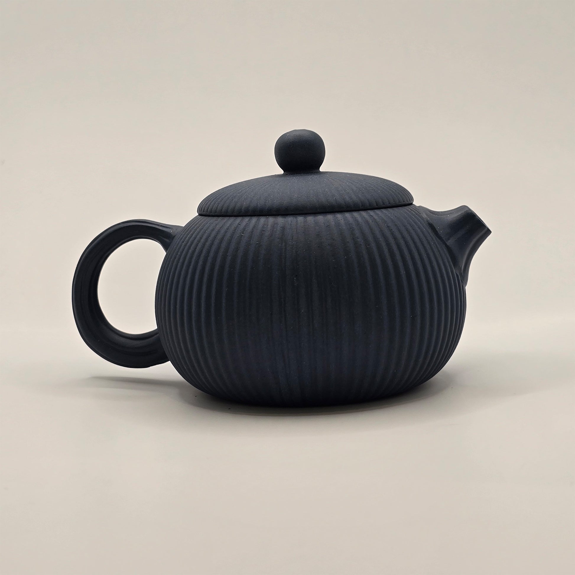 Royal Blue, Ribbed Zisha Clay Teapot, 270ml