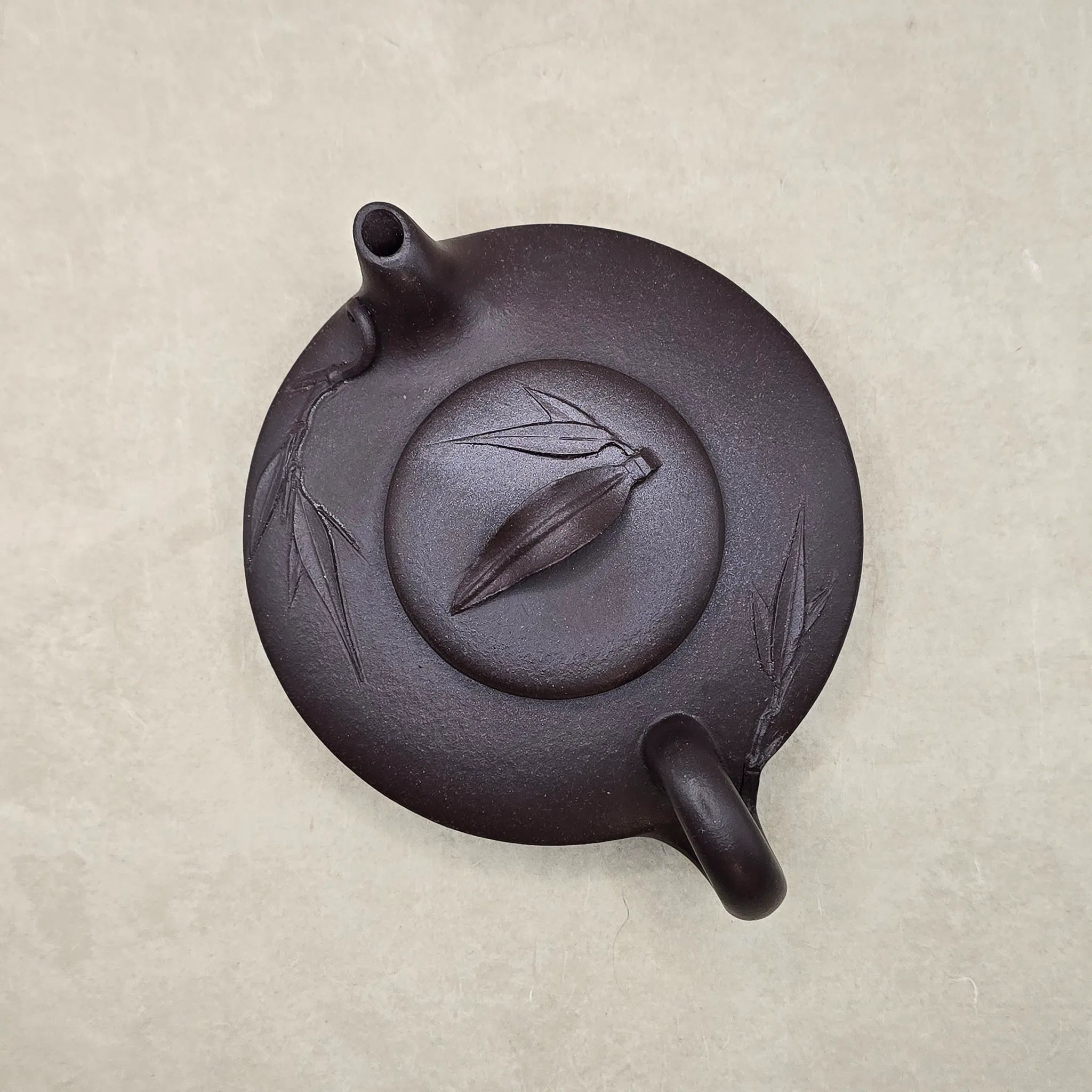 Bamboo Relief Zisha Clay Teapot - 150ml