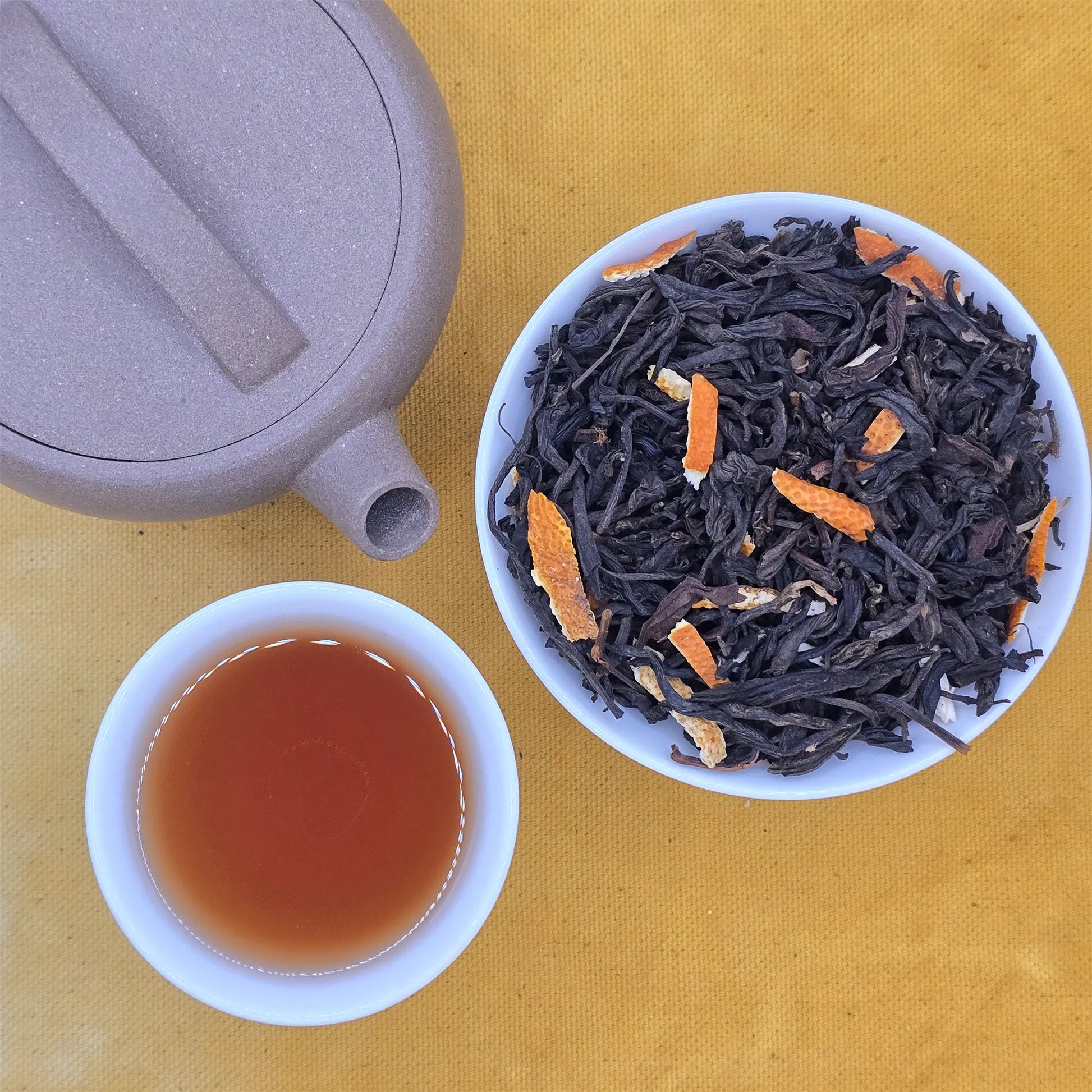 Earl Grey Tea with Chen Pi. A high Grade Lapsang Souchong Black Tea Base.
